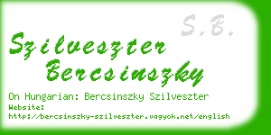 szilveszter bercsinszky business card